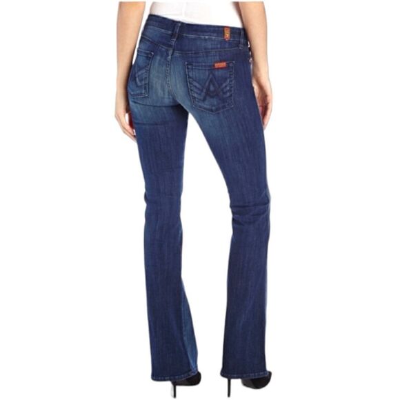 7 For All Mankind A Pocket Jeans 30 NEW Rhinestones Bootcut Low Rise Y2K Stretch - Picture 12 of 16